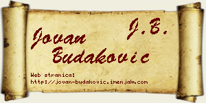 Jovan Budaković vizit kartica
